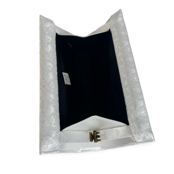 Vintage Facile White Lace Satin Evening Clutch – 1950s–60s Made in USA - Picture 16 of 16